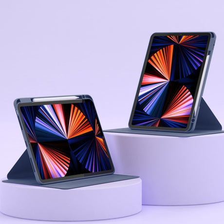 iPad Air 10,9-11" (2025-2020) / Pro 11" (2022-2018) Hybrid Flip-deksel m. Penneholder og kameralinsebeskytter - Lilla / Gjennomsiktig