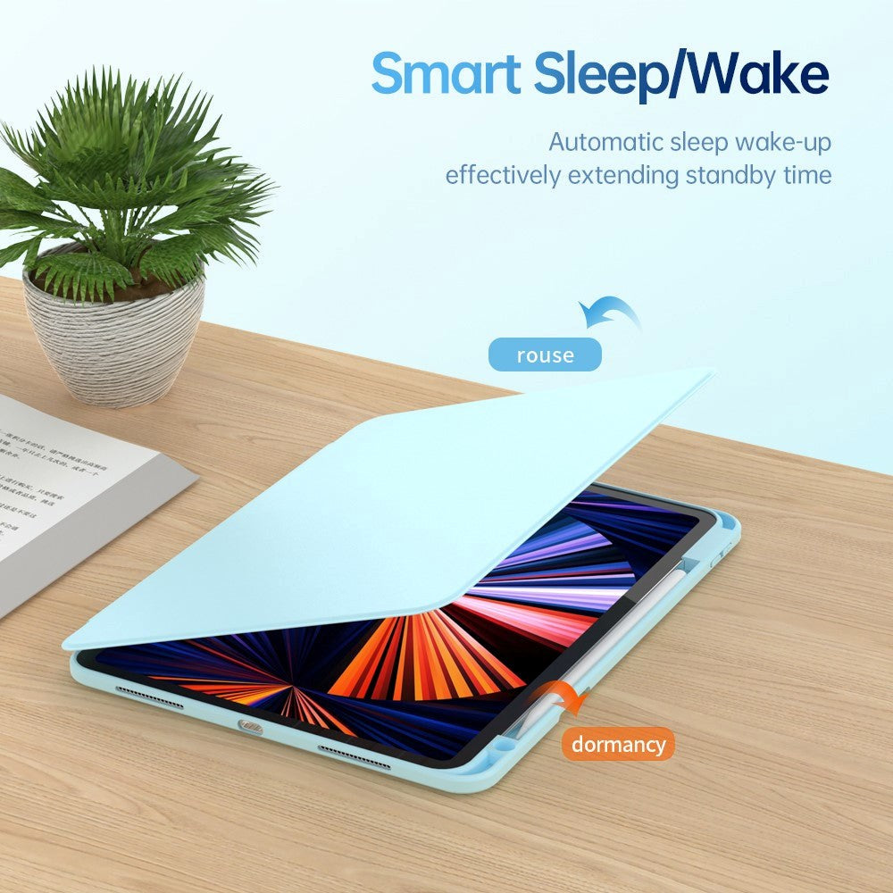 iPad Air 10,9-11" (2025-2020) / Pro 11" (2022-2018) Hybrid Flip-deksel m. Penneholder og kameralinsebeskytter - Grå / Gjennomsiktig