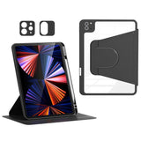 iPad Air 10.9-11" (2025-2020) / Pro 11" (2022-2018) Hybrid Flip Cover m. Pen Holder og Kameralinse Beskytter - Sort / Gennemsigtig
