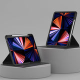 iPad Air 10.9-11" (2025-2020) / Pro 11" (2022-2018) Hybrid Flip Cover m. Pen Holder og Kameralinse Beskytter - Sort / Gennemsigtig