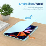 iPad Air 10.9-11" (2025-2020) / Pro 11" (2022-2018) Hybrid Flip Cover m. Pen Holder og Kameralinse Beskytter - Sort / Gennemsigtig