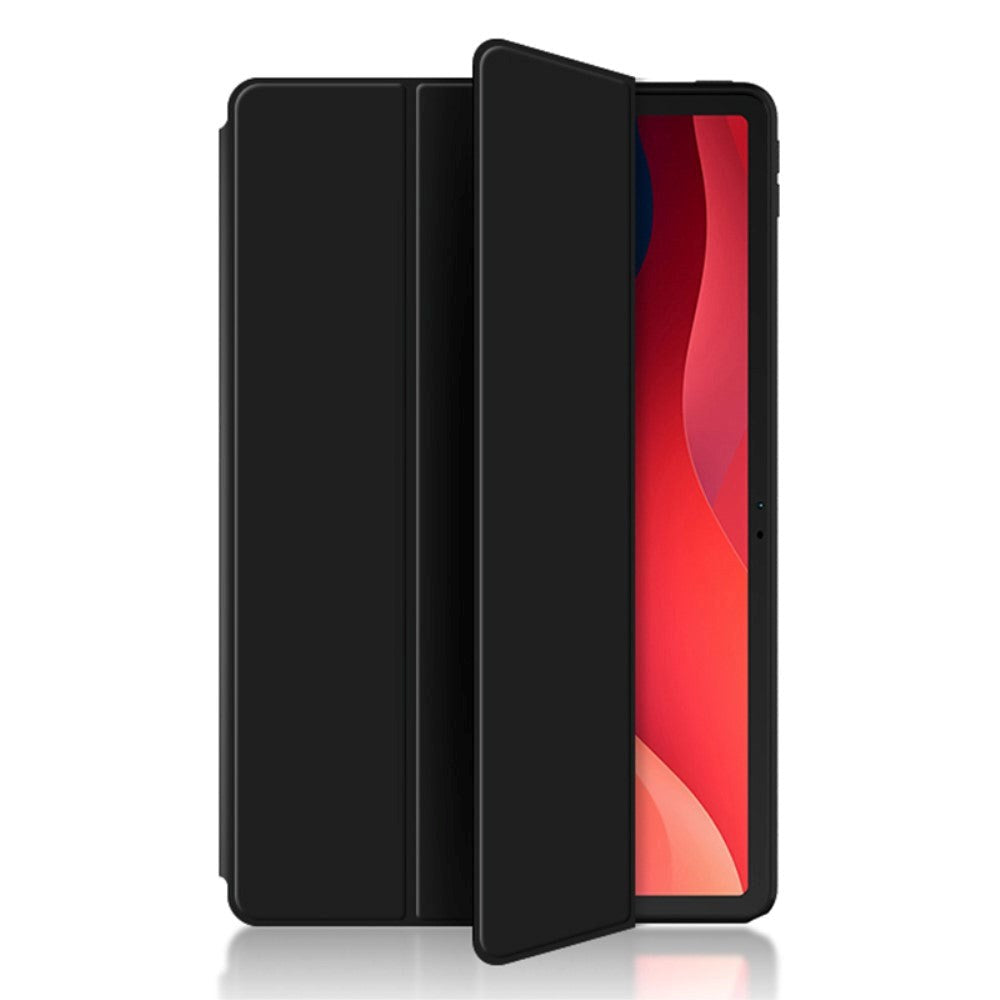 Lenovo Tab M11 Tri-Fold Leather Flip Cover - Svart