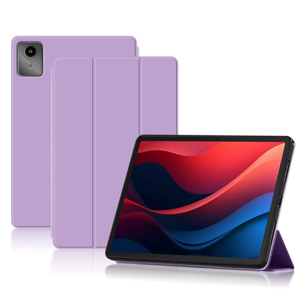 Lenovo Tab M11 Tri-Fold Leather Flip Cover - Lilla