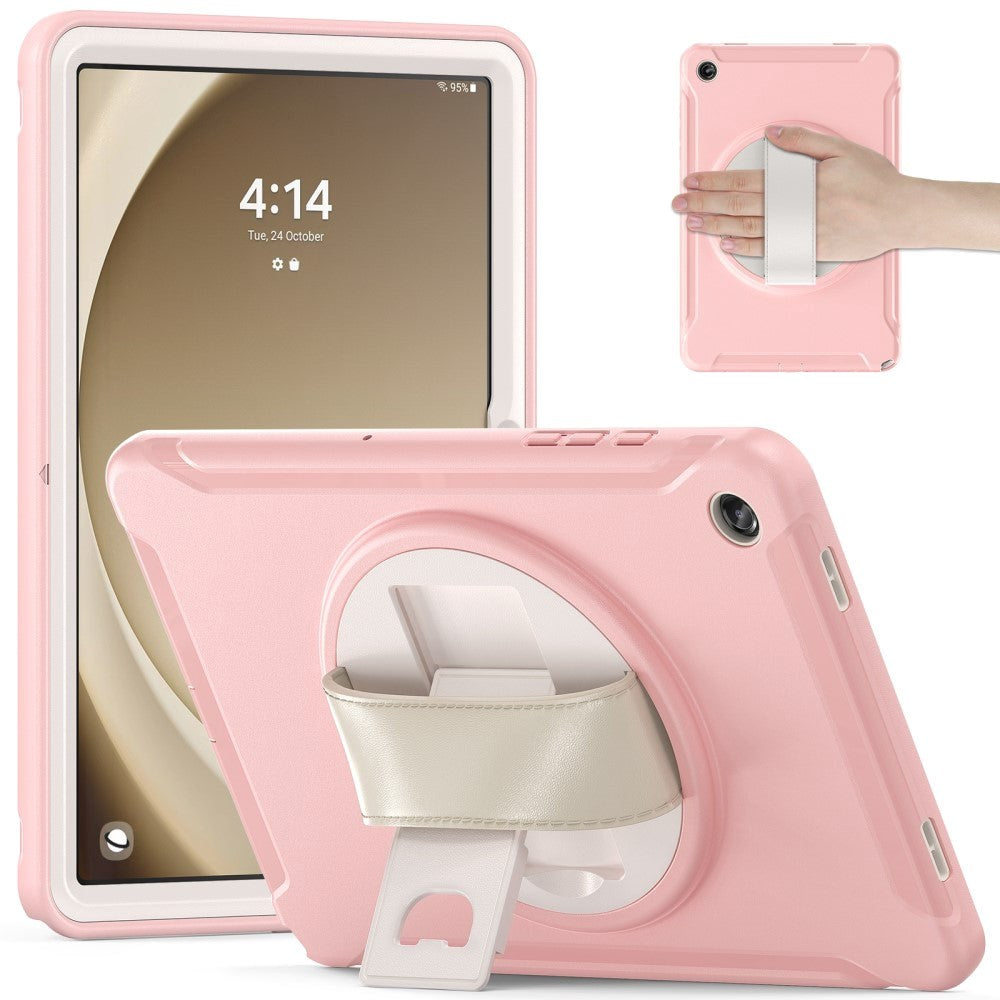 Samsung Galaxy Tab A9+ (Plus) Craftsman Bakdeksel m. Håndholder og stativ - Rosa