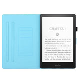 Amazon Kindle Paperwhite 5 11. generasjon (2021) Leather Flip Cover m. Stativ &amp; kortholder - rosa / blå marmor
