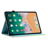iPad 11" (2025) / iPad 10,9" (2024/2022) Leather Flip Cover m. Stativ og kortholder - gull / rosa marmor