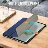 OnePlus Pad Go Tri-Fold Leather Flip Cover m. Stativfunksjon - Blå