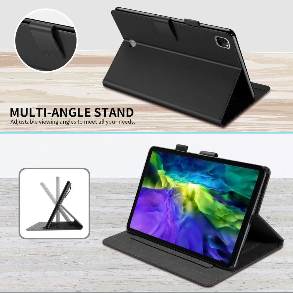 iPad Pro 11" (2022 / 2021 / 2020) Leather Flip Cover m. Animal Motiv - Svart 