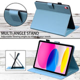 iPad 11" (2025) / iPad 10,9" (2024/2022) Leather Flip Cover m. Dyremotiv - Blå 