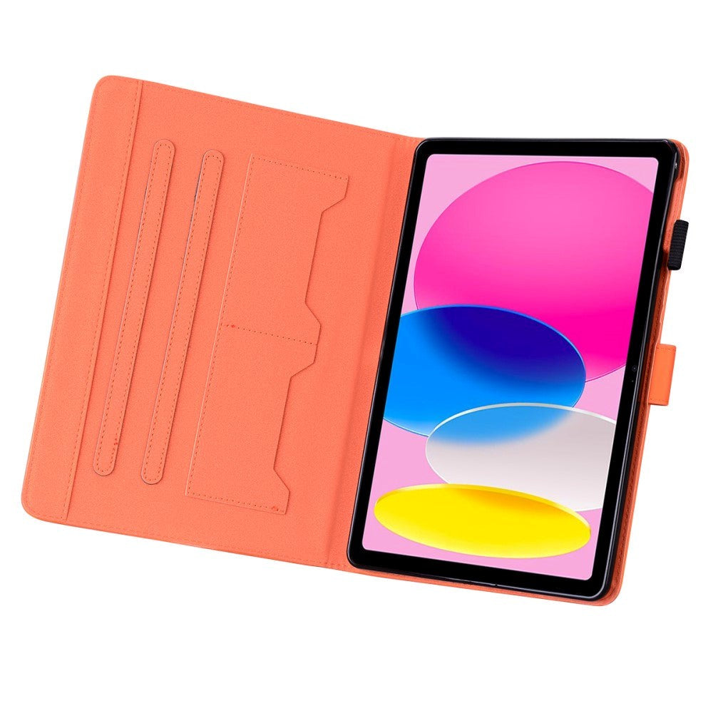 iPad 11" (2025) / iPad 10.9" (2024/2022) Læder Flip Cover m. Dyremotiv - Orange