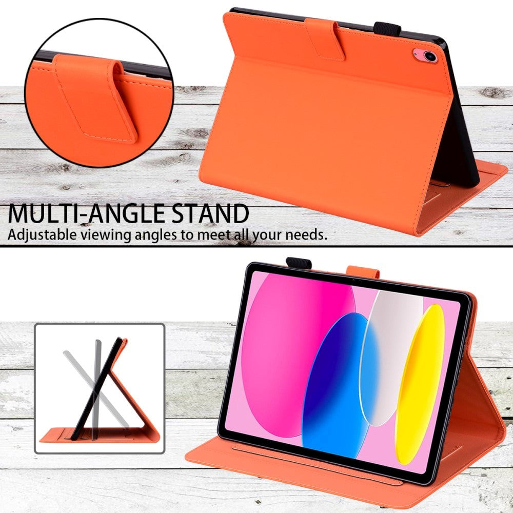 iPad 11" (2025) / iPad 10.9" (2024/2022) Læder Flip Cover m. Dyremotiv - Orange