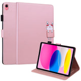 iPad 11" (2025) / iPad 10,9" (2024/2022) Leather Flip Cover m. Dyremotiv - Rosa 