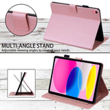 iPad 11" (2025) / iPad 10,9" (2024/2022) Leather Flip Cover m. Dyremotiv - Rosa 