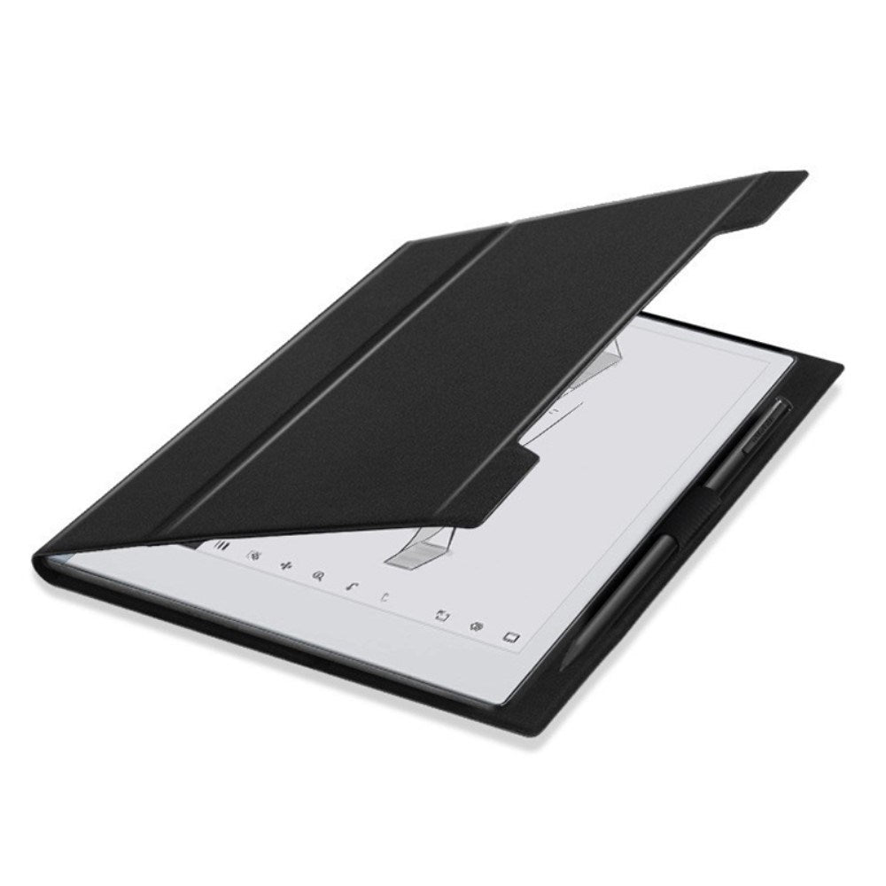 EIDERWOOD ReMarkable 2 Kunstlæder Flip Cover m. Standerfunktion & Penholder - Sort