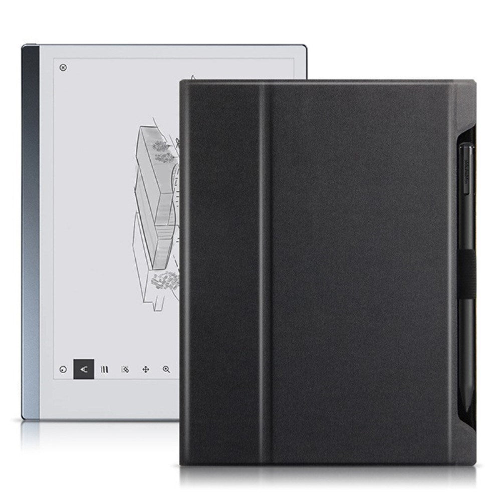 EIDERWOOD ReMarkable 2 Kunstlæder Flip Cover m. Standerfunktion & Penholder - Sort