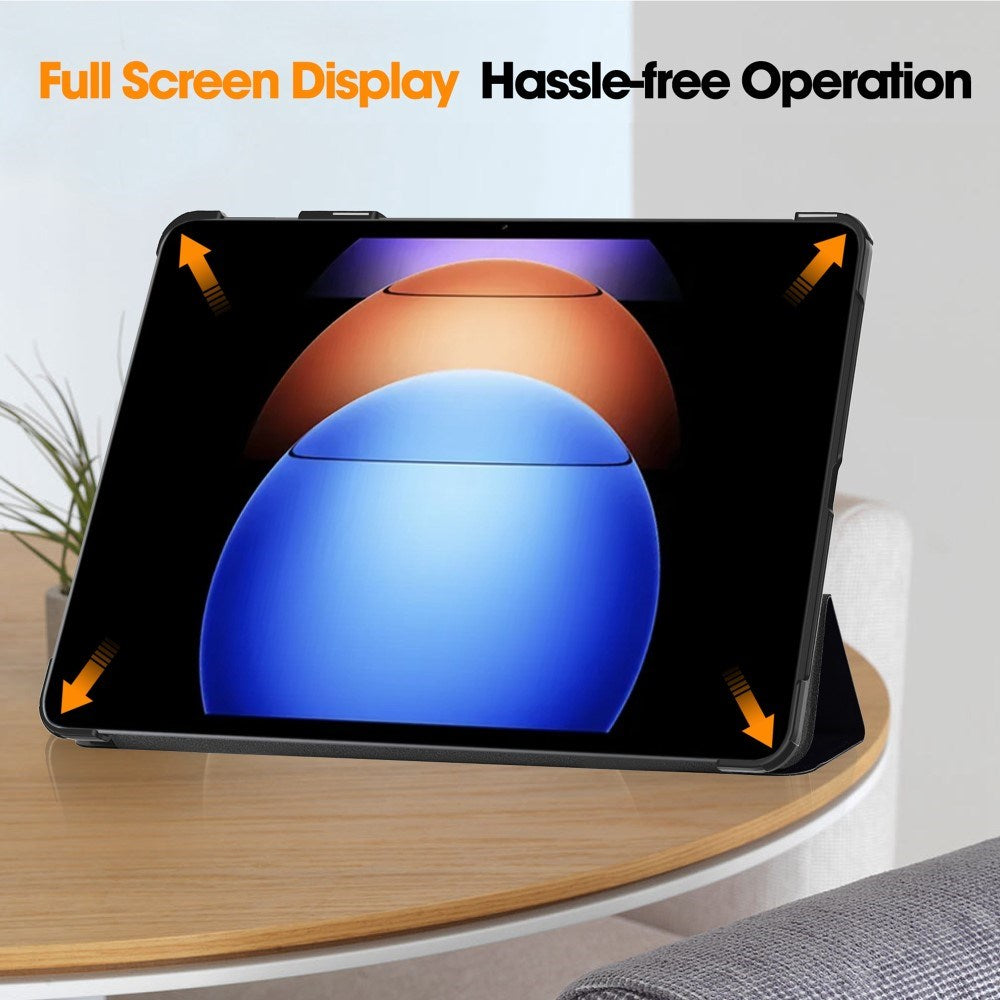 EIDERWOOD Xiaomi Pad 6S Pro Tri-Fold Faux Leather Flip Cover m. Søvnfunksjon - "Ikke rør meg"