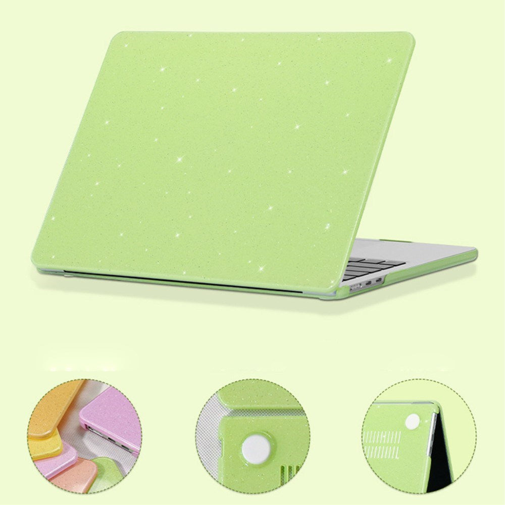 MacBook Air 15" M2/M3/M4 (2023-2025) Laptopdeksel i hardplast med glitterdesign - grønn