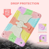 EIDERWOOD iPad 10,2" (2021 / 2020 / 2019) Unicorn Kickstand Kids Case - Rainbow / Beige