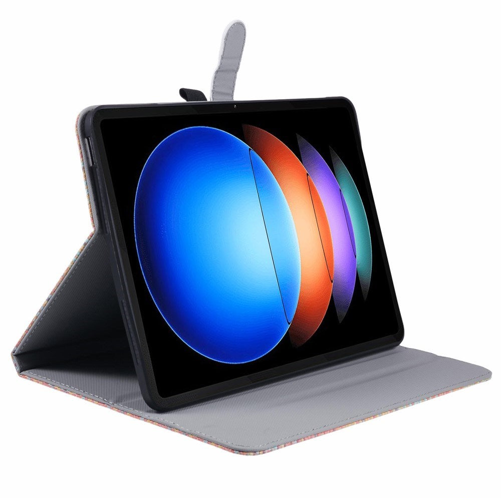 EIDERWOOD Xiaomi Pad 6S Pro Stofbetrukket Læder Bagside Cover m. Ståfunktion - Regnbue