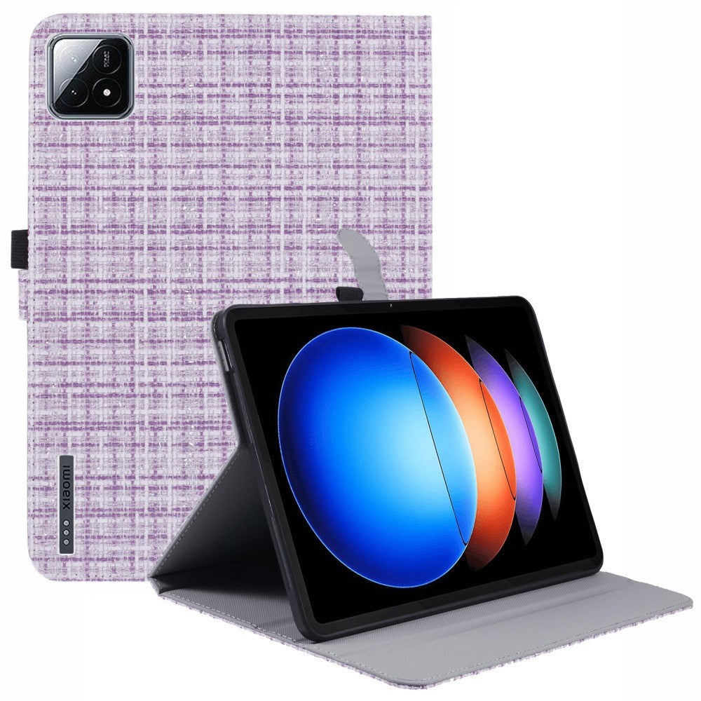 EIDERWOOD Xiaomi Pad 6S Pro Stoffskinn Bakdeksel m. Ståfunksjon - Lilla