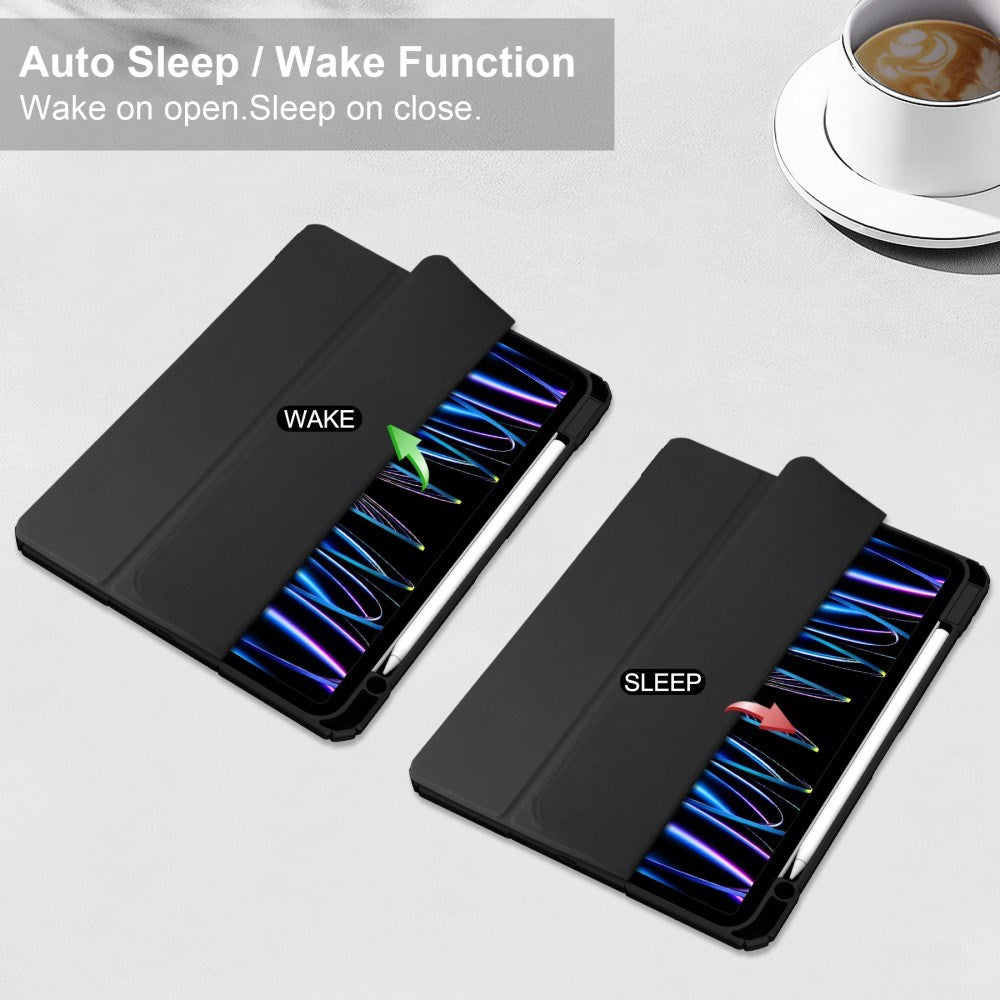 EIDERWOOD iPad Pro 11 (2024) Hybrid Flip Cover m. Penneholder - svart og gjennomsiktig