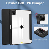 EIDERWOOD iPad Pro 11 (2024) Hybrid Flip Cover m. Penneholder - svart og gjennomsiktig