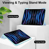 EIDERWOOD iPad Pro 11 (2024) Hybrid Flip Cover m. Penneholder - Lyseblå og gjennomsiktig