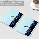 EIDERWOOD iPad Pro 11 (2024) Hybrid Flip Cover m. Penneholder - Lyseblå og gjennomsiktig