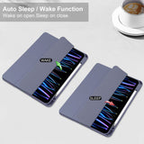 EIDERWOOD iPad Pro 11" (2025 / 2024) Hybrid Flip Cover m. Pen Holder - Lilla & Gennemsigtig