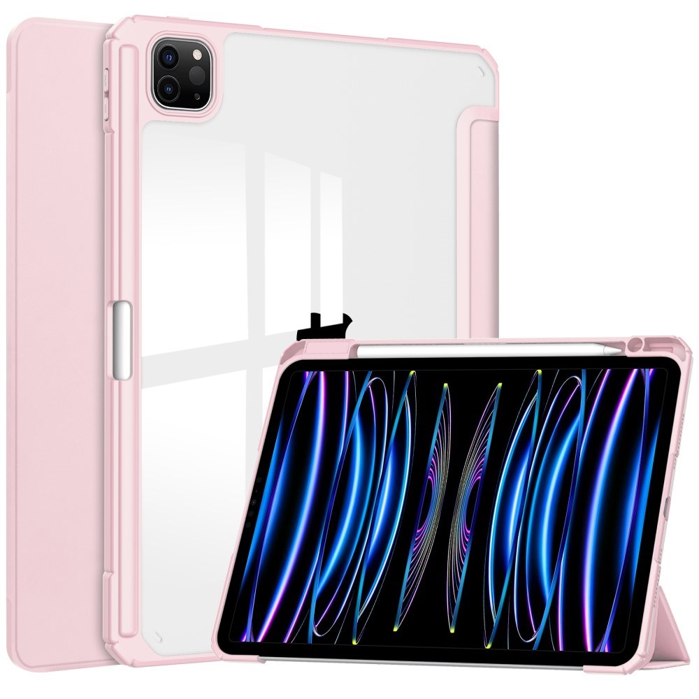 EIDERWOOD iPad Pro 11 (2024) Hybrid Flip Cover m. Penneholder - Rosa &amp; Transparent