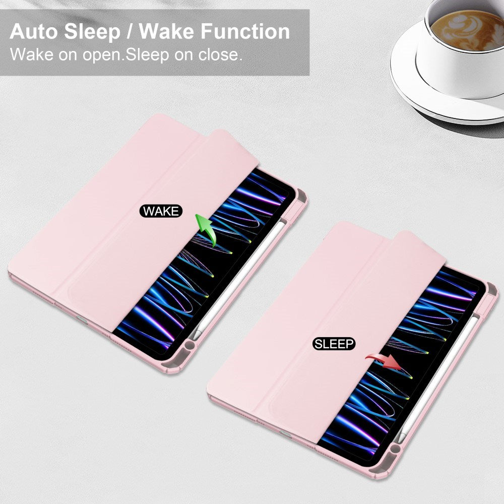 EIDERWOOD iPad Pro 11" (2025 / 2024) Hybrid Flip Cover m. Pen Holder - Pink & Gennemsigtig
