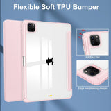 EIDERWOOD iPad Pro 11" (2025 / 2024) Hybrid Flip Cover m. Pen Holder - Pink & Gennemsigtig