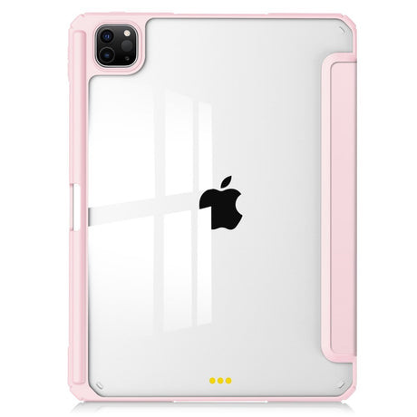 EIDERWOOD iPad Pro 11 (2024) Hybrid Flip Cover m. Penneholder - Rosa &amp; Transparent
