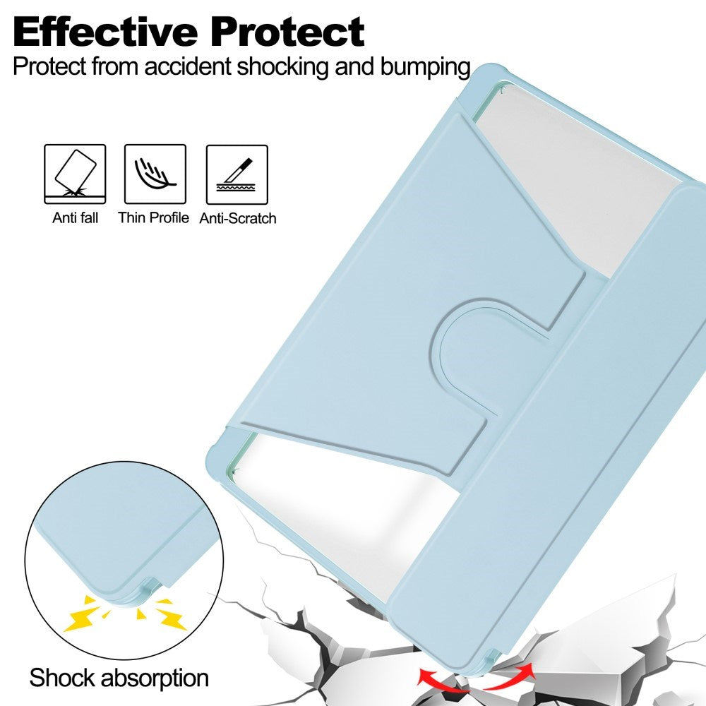EIDERWOOD iPad Pro 11" (2025 / 2024) Hybrid Flip Cover m. Roterende Ståfunktion - Gennemsigtig / Lyseblå