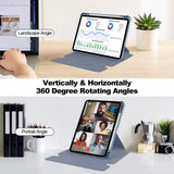 EIDERWOOD iPad Pro 11" (2024) Hybrid Flip-deksel med roterende stativfunksjon - gjennomsiktig / lilla