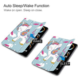 EIDERWOOD iPad Pro 11" (2024) Tri-Fold flip-deksel i kunstskinn med sovefunksjon - Unicorn