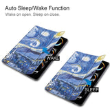 EIDERWOOD iPad Pro 11" (2024) Tri-Fold flip-deksel i kunstskinn med sovefunksjon - Sky