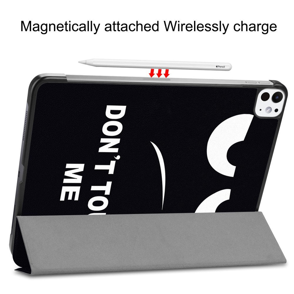 EIDERWOOD iPad Pro 11" (2024) Tri-Fold Faux Leather Flip Cover med sovefunksjon - "Ikke rør meg"