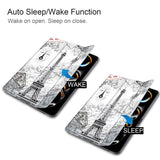 EIDERWOOD iPad Pro 11" (2024) Tri-Fold flip-deksel i kunstskinn med sovefunksjon - Eiffeltårnet