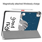 EIDERWOOD iPad Pro 11" (2024) Tri-Fold flip-deksel i kunstskinn med sovefunksjon - Cat