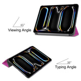 EIDERWOOD iPad Pro 11" (2024) Tri-Fold Leather Flip Cover - Lilla