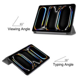 EIDERWOOD iPad Pro 11" (2024) Tri-Fold Leather Flip Cover - Grå