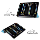 EIDERWOOD iPad Pro 11" (2024) Tri-Fold Leather Flip Cover - Lyseblå