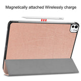 EIDERWOOD iPad Pro 11" (2024) Tri-Fold Leather Flip Cover - Rose Gold