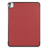 EIDERWOOD iPad Pro 11" (2024) Tri-Fold Leather Flip Cover - Burgundy