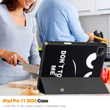 EIDERWOOD iPad Pro 11" (2025 / 2024) Tri-Fold Kunstlæder Flip Cover m. Vågeblus Funktion - Don't Touch Me