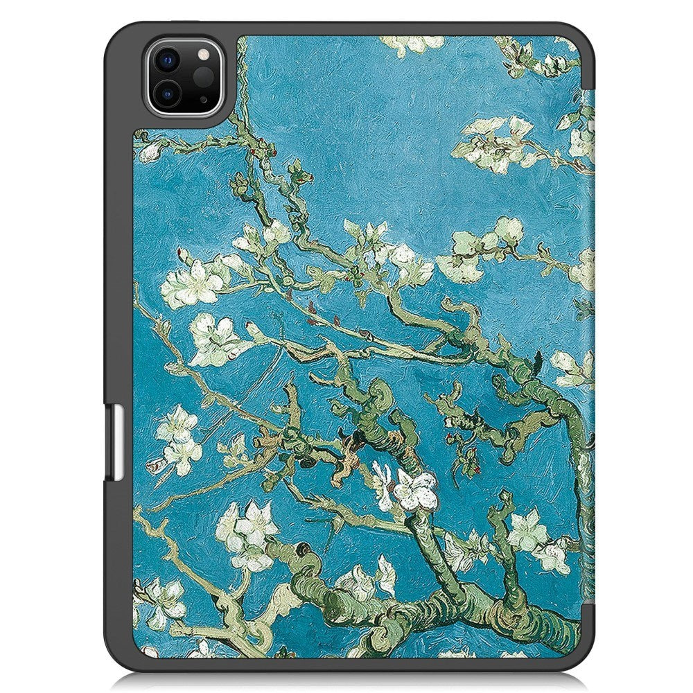 EIDERWOOD iPad Pro 11" (2025 / 2024) Tri-Fold Kunstlæder Flip Cover m. Vågeblus Funktion - Blomster