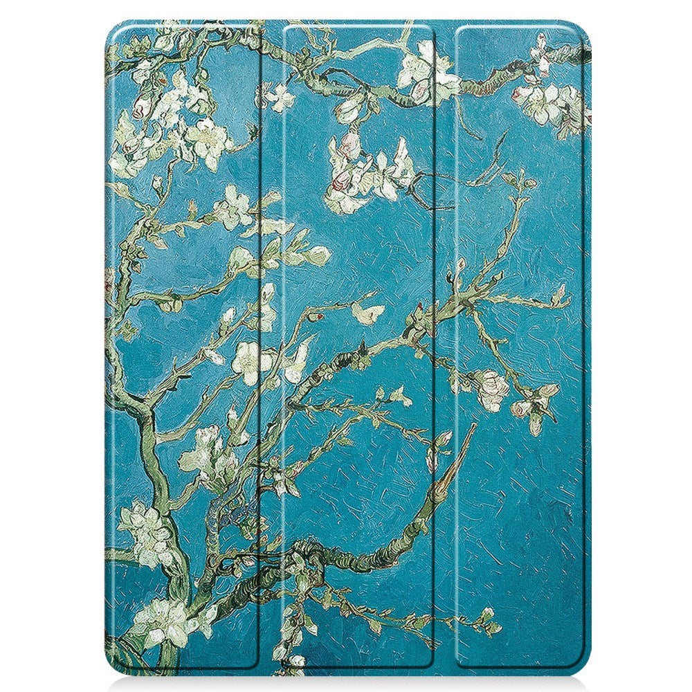 EIDERWOOD iPad Pro 11" (2025 / 2024) Tri-Fold Kunstlæder Flip Cover m. Vågeblus Funktion - Blomster
