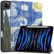 EIDERWOOD iPad Pro 11" (2025 / 2024) Tri-Fold Kunstlæder Flip Cover m. Vågeblus Funktion - Maleri