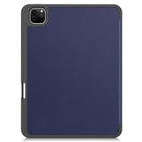 EIDERWOOD iPad Pro 11" (2024) Tri-Fold Leather Flip Cover m. Apple Pencil Holder - Blå